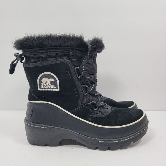 Sorel Tivoli III Women's Black Suede Leather Winter Boots NL2532-010 US Size 7 - Picture 1 of 11